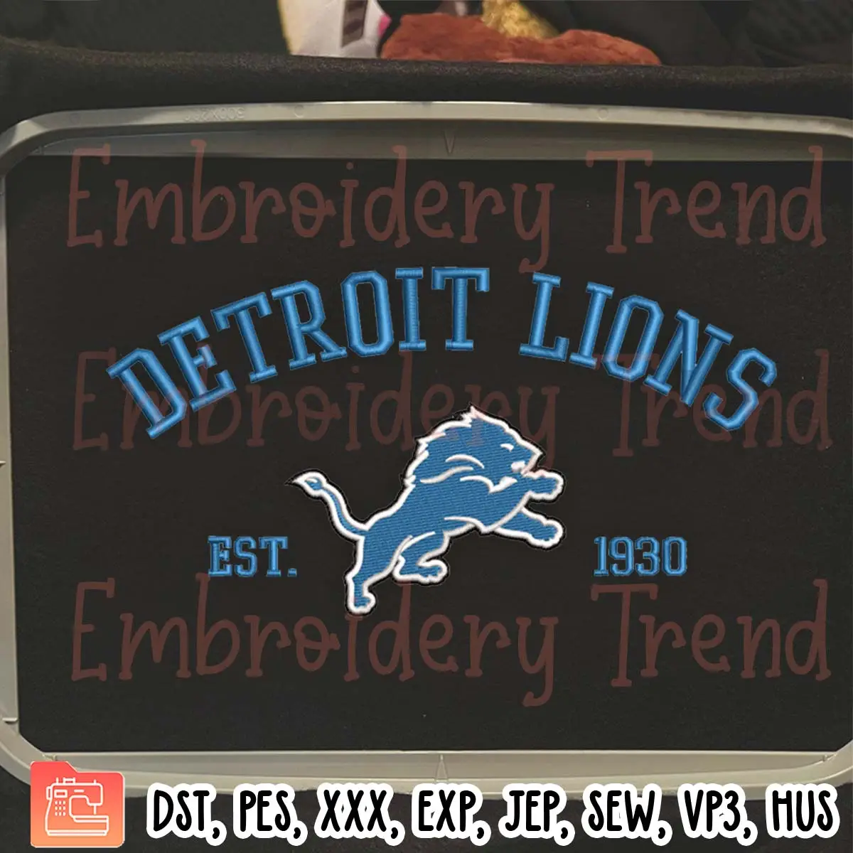 Detroit Lions Est 1930 Embroidery Design, NFL American Football Embroidery Digitizing Pes File
