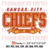 NFL Kansas City Chiefs Football Embroidery Design, Sport Team Logo Embroidery Digitizing Pes File
