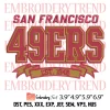 NFL San Francisco 49ers Football Embroidery Design, Sport Team Logo Embroidery Digitizing Pes File