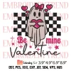 Nike Ghost Holding Heart Embroidery Design, Cute Ghost Valentine Embroidery Digitizing Pes File