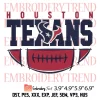 H Town Houston Texans Football Embroidery Design, Houston Texans Logo Embroidery Digitizing Pes File