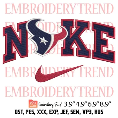 Houston Texans x Nike Embroidery Design, NFL Football Logo Embroidery Digitizing Pes File