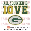 NFL Green Bay Packers Football Embroidery Design, Sport Team Logo Embroidery Digitizing Pes File