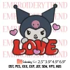 Love My Melody Valentine Embroidery Design, Sanrio Valentines Day Embroidery Digitizing Pes File