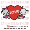 Hello Kitty Cupid Valentine Embroidery Design, Cute Hello Kitty Embroidery Digitizing Pes File