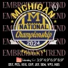 Michigan National Champions 2024 Embroidery Design, Michigan Wolverines Football Embroidery Digitizing Pes File