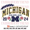 2024 Michigan College National Championship Embroidery Design, Football Michigan Wolverines Embroidery Digitizing Pes File