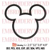 Minnie Outline Head Embroidery Design, Disney Minnie Mouse Embroidery Digitizing Pes File