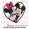 Mickey and Minnie Castle Kiss Love Embroidery Design, Valentine Disney Embroidery Digitizing Pes File
