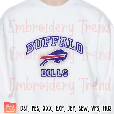 NFL Buffalo Bills Football Embroidery Design, Sport Team Logo Embroidery Digitizing Pes File