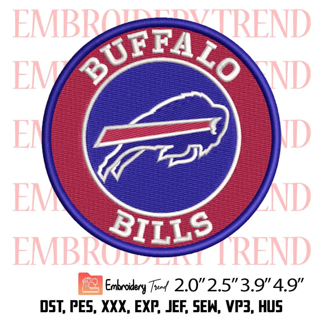 NFL Buffalo Bills Logo Embroidery Design, NFL Logo Football Embroidery Digitizing Pes File