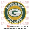 Love Green Bay Packers Embroidery Design, American Football Embroidery Digitizing Pes File