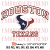 NFL Houston Texans Est 1999 Embroidery Design, Football Embroidery Digitizing Pes File