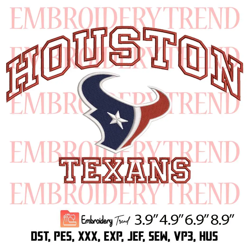 NFL Houston Texans Football Embroidery Design, Houston Texans Logo Embroidery Digitizing Pes File