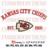 NFL Kansas City Chiefs Football Embroidery Design, Sport Team Logo Embroidery Digitizing Pes File