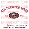 Love San Francisco 49ers Embroidery Design, Football American Embroidery Digitizing Pes File