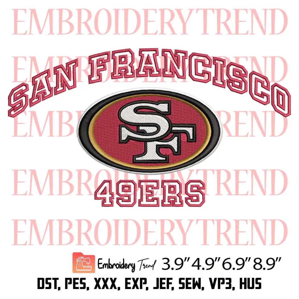 NFL San Francisco 49ers Football Embroidery Design, Sport Team Logo Embroidery Digitizing Pes File