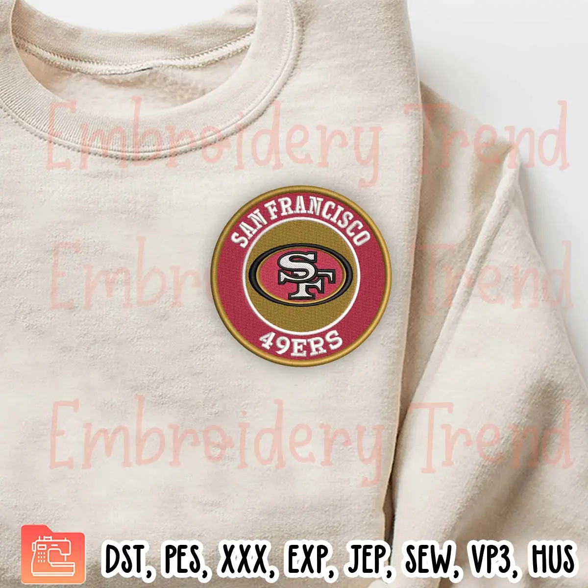 NFL San Francisco 49ers Logo Embroidery Design, Football American Embroidery Digitizing Pes File