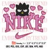 Nike Chococat Hearts Embroidery Design, Sanrio Valentine Embroidery Digitizing Pes File