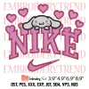 Nike Keroppi Hearts Embroidery Design, Sanrio Valentine Embroidery Digitizing Pes File