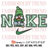 Nike Gnome Holding Horseshoe Embroidery Design, Happy St Patricks Day Embroidery Digitizing Pes File