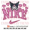 Nike Hello Kitty Hearts Embroidery Design, Sanrio Valentine Embroidery Digitizing Pes File