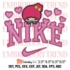 Nike Kiki Sanrio Hearts Embroidery Design, Little Twin Stars Kiki and Lala Embroidery Digitizing Pes File