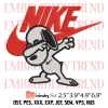 Dabbing Snoopy Nike Swoosh Embroidery Design, Snoopy Funny Embroidery Digitizing Pes File