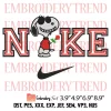 Snoopy Nike Just Do It Tomorrow Embroidery Design, Snoopy and Woodstock Embroidery Digitizing Pes File