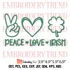 St Patricks Day Gnome Lucky Clover Shamrock Embroidery Design, Happy St Patricks Day Embroidery Digitizing Pes File