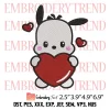 My Melody with Heart Embroidery Design, Valentine Sanrio Embroidery Digitizing Pes File