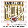 Vintage Kansas City Est. 1960 Embroidery Design, KC Chiefs NFL Football Embroidery Digitizing Pes File
