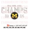 Michigan Wolverines National Champions 2024 Embroidery Design, NCAA College Football Embroidery Digitizing Pes File