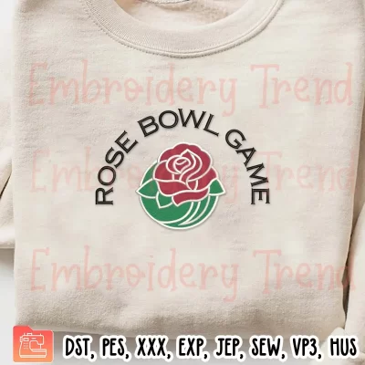Rose Bowl Game Embroidery Design, Rose Bowl Logo Football Embroidery Digitizing Pes File