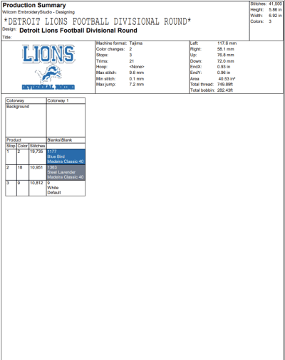 Detroit Lions Football Divisional Round Embroidery Design, NFL Logo Embroidery Digitizing Pes File