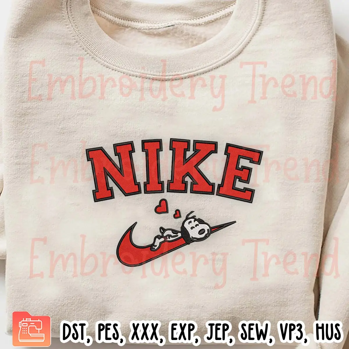 Sleeping Snoopy Nike Logo Embroidery Design, Snoopy Valentine ...