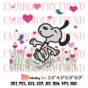 Snoopy Kissing Charlie Brown Embroidery Design, Peanuts Valentine Embroidery Digitizing Pes File