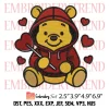 Hello Kitty Winnie the Pooh Embroidery Design, Hello Kitty Valentine Embroidery Digitizing Pes File