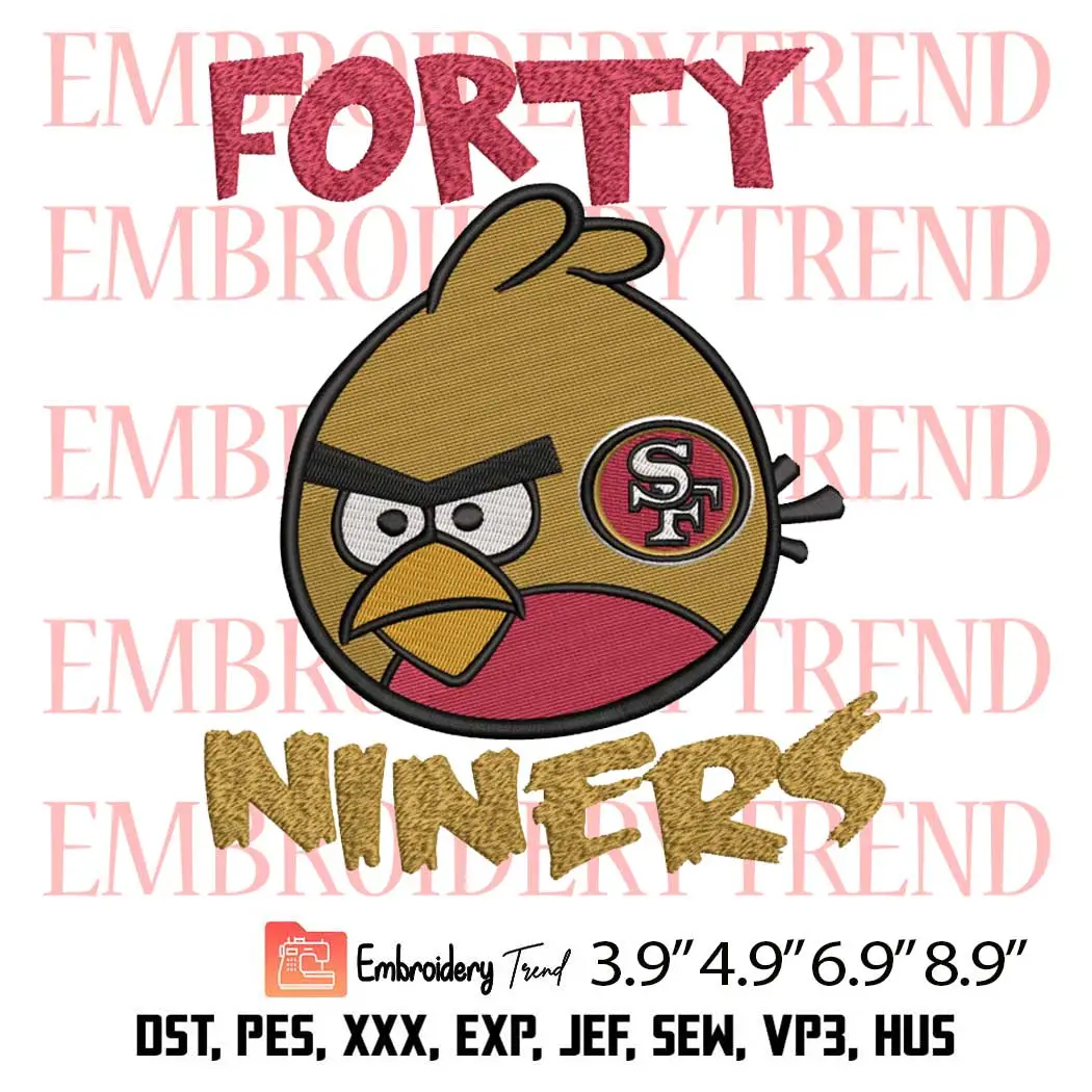 Bird Forty Niners SF 49ers Embroidery Design, San Francisco 49ers Embroidery Digitizing Pes File