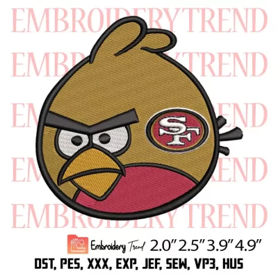 Bird San Francisco 49ers Logo Embroidery Design, Cartoon x Football Embroidery Digitizing Pes File