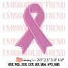 Breast Cancer Angel Wings Embroidery, Cancer Ribbon Embroidery Design File