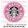 Be Mine Xoxo Starbucks Embroidery Design, Valentine Starbucks Embroidery Digitizing Pes File