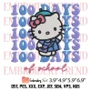 Hello Kitty Goes To School Embroidery Design, Cute Hello Kitty Embroidery Digitizing Pes File