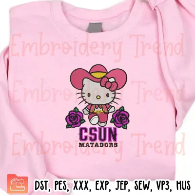 Hello Kitty Csun Matadors Embroidery Design, Hello Kitty Embroidery Digitizing Pes File