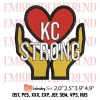 Kansas City Strong Heart Embroidery Design, Chiefs NFL Football Embroidery Digitizing Pes File