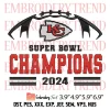 Super Bowl LVIII 2024 Embroidery Design, American Football Embroidery Digitizing Pes File