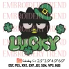 Baby Yoda Lucky Embroidery Design, St Patrick Baby Yoda Shamrocks Embroidery Digitizing Pes File