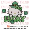 Cinnamoroll Lucky Embroidery Design, St Patrick Cinnamoroll Shamrocks Embroidery Digitizing Pes File