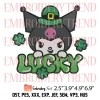 My Melody Lucky Embroidery Design, St Patrick My Melody Shamrocks Embroidery Digitizing Pes File
