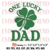 One Lucky Mama Embroidery Design, St Patricks Day Embroidery Digitizing Pes File